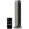 [EU Almacén] Calefactor de torre cerámico de 1100/2200 W con mando a distancia, pantalla LED, temporizador y oscilación – Diámetro 25 x 73,5 cm – Plateado y negro