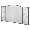 [EU Almacén] Protector contra chispas para chimenea, 3 paneles, plegable, flexible, de metal, negro, 132,5 x 76,5 cm