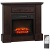 [US Almacén] Chimenea eléctrica de 32 pulgadas con repisa, calefactor independiente con efecto de llama y leños LED, protección contra sobrecalentamiento y control remoto, 1400 W, blanca.