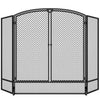 [EU Almacén] Pantalla plegable para chimenea de 3 paneles y 2 puertas, color negro (122 x 10 x 75 cm)