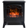 [EU Almacén] Calefactor con chimenea eléctrica, efecto de llama y brillo ajustables (925 W / 1850 W) – Metal negro y vidrio templado