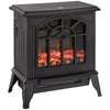 [UK Almacén] Chimenea eléctrica independiente de 1000 W/2000 W (estufa calefactora para interiores) con efecto de llama LED y leños ardientes; incluye termostato; color negro.