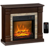 [EU Almacén] Chimenea eléctrica de 1800 W con calefactor, mando a distancia y protección contra sobrecalentamiento – Chimenea decorativa (marrón oscuro)