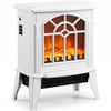 [UK Almacén] Chimenea eléctrica independiente, quemador de leña eléctrico con efecto de llama LED, sistema de seguridad contra sobrecalentamiento, 1000W/2000W, blanca.