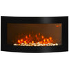 [EU Almacén] Chimenea eléctrica de pared de 1000 W/2000 W con temperatura ajustable, efecto llama y mando a distancia – 89,2 x 13,5 x 48 cm – Negro