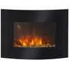 [EU Almacén] Chimenea eléctrica de pared de 900 W/1800 W – Chimenea decorativa con temperatura ajustable, efecto de llama ambiental y mando a distancia – Para habitaciones de 25 a 30 m² – 65 x 11,4 x 52 cm – Negra