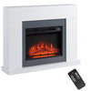 [EU Almacén] Chimenea eléctrica de pared con efecto de llama LED y temporizador, cobertura de 37 m², 2000 W - Blanco