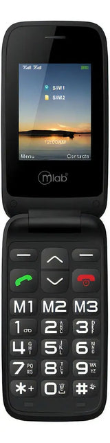 Teléfono adulto mayor Mlab 9204 Shell 4G negro abierto