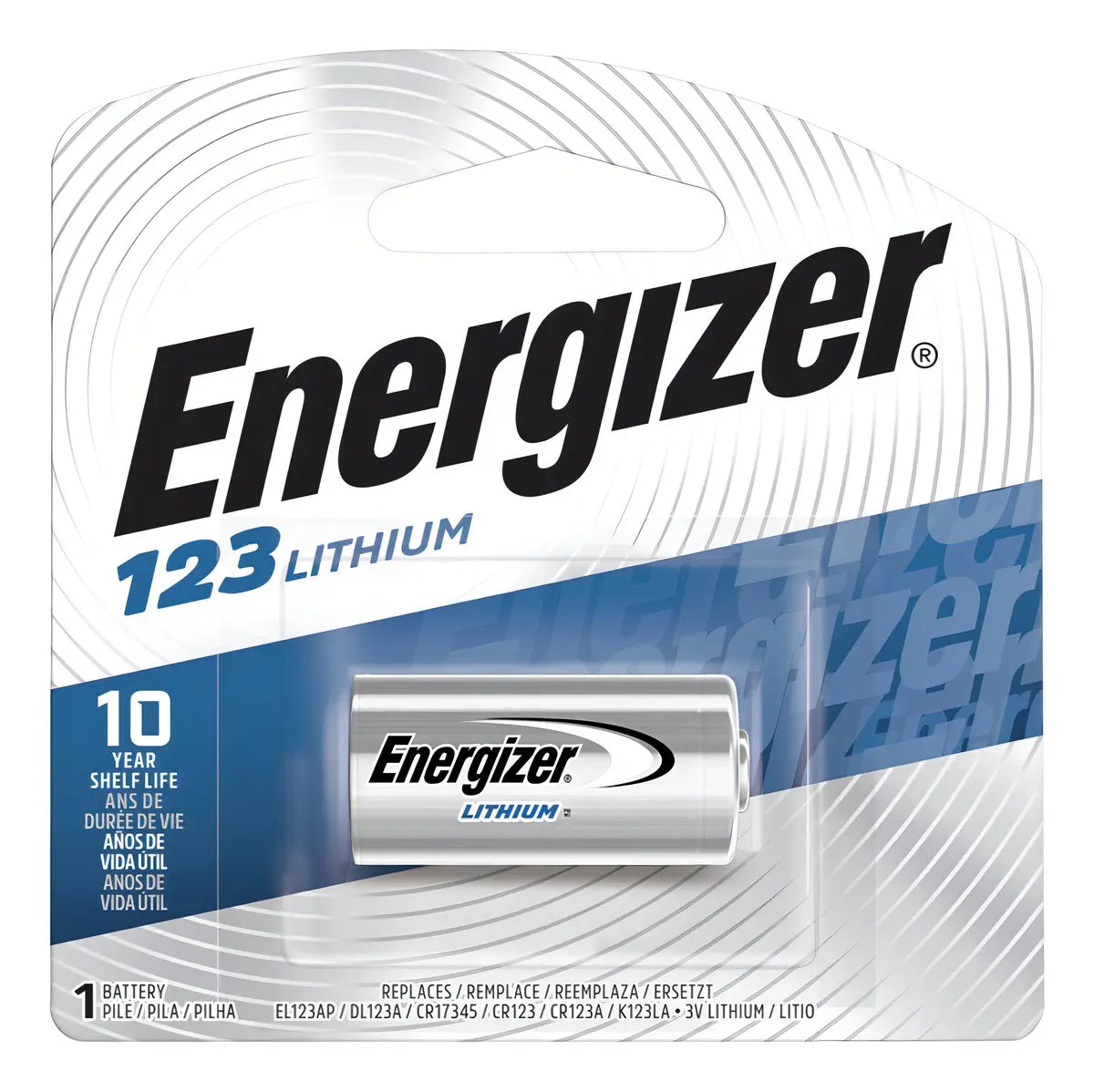 Pila Energizer litio CR123 de 3V fotográfica