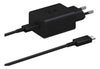 Cargador Samsung 45 W USB-C negro vista lateral