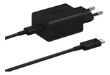 Cargador Samsung 45 W USB-C negro vista lateral