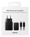 Cargador Samsung 45 W USB-C negro vista frontal