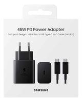 Cargador Samsung 45 W USB-C negro vista frontal