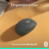 Mouse inalámbrico Bluetooth Logitech M196 grafito vista frontal