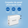 Cargador Philips GaN de 65 W DLP2683 blanco detalle del producto