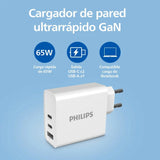 Cargador Philips GaN de 65 W DLP2683 blanco detalle del producto