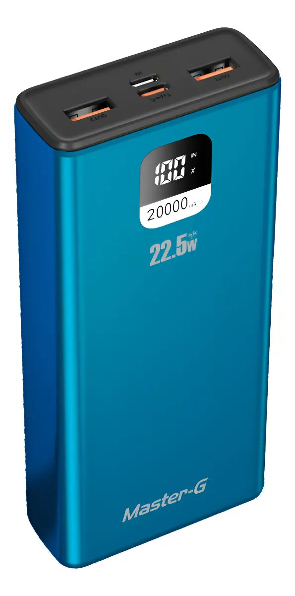 Batería externa Master-G 20.000 mAh azul, vista principal