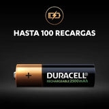 Pilas Duracell recargables AA de 2500 mAh pack de 4 detalle del producto