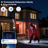 Cámara de seguridad WiFi 2NLF doble lente PTZ blanca, vista de detalle
