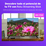 Roku Streaming Stick 2025 con control remoto por voz vista lateral