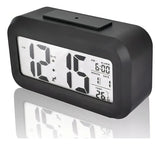 Reloj despertador digital LED negro con fecha y temperatura, vista adicional