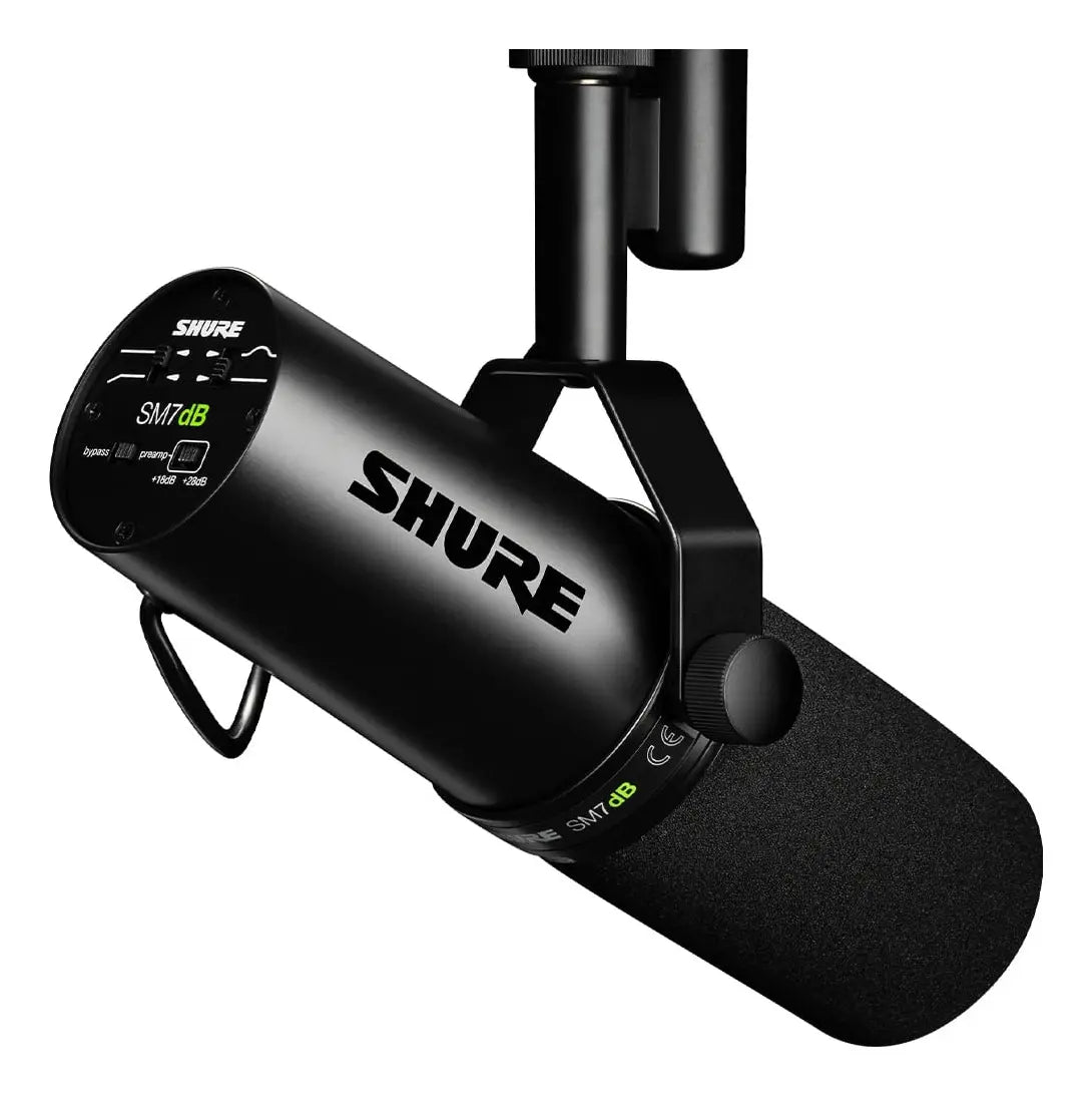 Micrófono Vocal Dinámico Shure SM7dB con Preamplificador Integrado XLR Negro