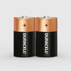 Pila Duracell Tipo D detalle de los polos y el rotulado