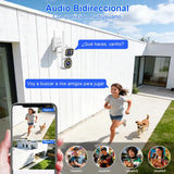 Cámara de seguridad WiFi 2NLF doble lente PTZ blanca, vista adicional