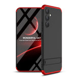 Carcasa GKK 360° negra con extremos rojos para Samsung Galaxy S23 FE 5G