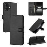 Funda tipo billetera AZNS color negro para iPhone 17: tapa, interior y modo soporte