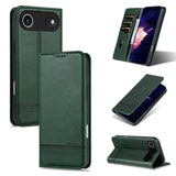 Funda tipo billetera AZNS color verde oscuro para iPhone Air: tapa, interior y modo soporte