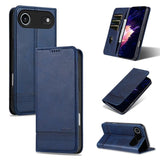 Funda tipo billetera AZNS color azul oscuro para iPhone Air: tapa, interior y modo soporte