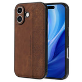Carcasa AZNS para iPhone 17 color café con relieve 3D, vista trasera y lateral