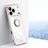 Carcasa XINLI color blanco con anillo soporte para iPhone 17 Pro Max
