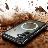 Carcasa RedPepper MagSafe en Galaxy S23 FE resistiendo polvo y tierra
