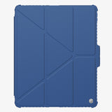 Funda Bumper Pro azul cerrada, vista frontal con el plegado tipo origami