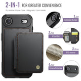 Carcasa JEEHOOD negra para iPhone Air con tarjetero magnético, esquinas amortiguadas y protección de cámara