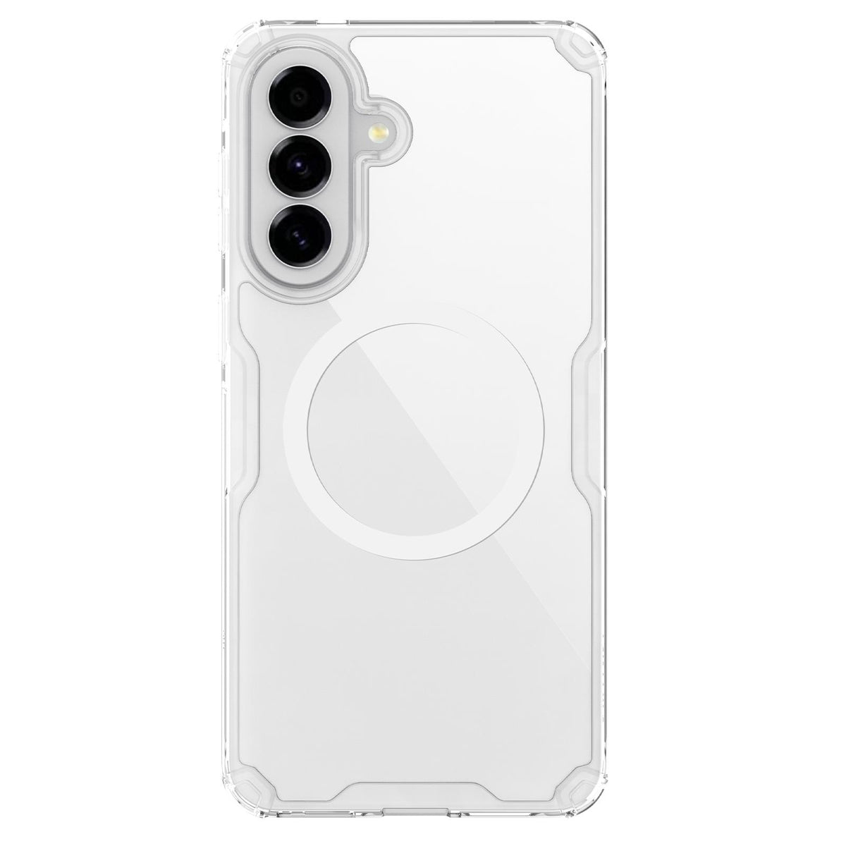 Carcasa NILLKIN Ultra Clear transparente para Galaxy A57 vista trasera con anillo MagSafe