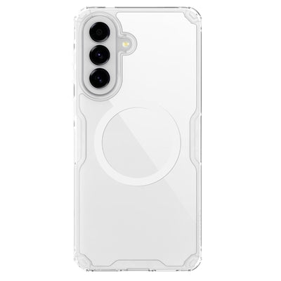 Carcasa NILLKIN Ultra Clear transparente para Galaxy A57 vista trasera con anillo MagSafe