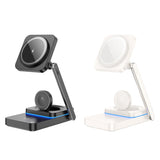 Cargador inalámbrico hoco CQ10 3 en 1 blanco — vista 2