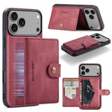 Carcasa JEEHOOD J01 color rojo para iPhone 17 Pro Max con billetera magnética