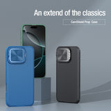 Carcasas NILLKIN CamShield Prop para iPhone 16 Pro Max en azul, verde y negro