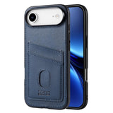 Carcasa AZNS K1 color azul marino con tarjetero para iPhone Air, vista trasera y frontal