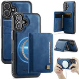 Carcasa AutSpace A13 color azul para iPhone 17 con billetera magnética