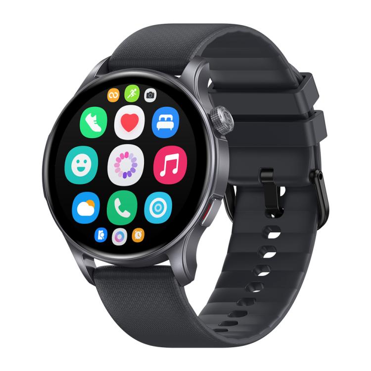 Reloj Zeblaze Btalk 3 GPS gris espacial de frente con el menú de aplicaciones en pantalla
