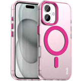 Carcasa IMAK Candy Series para iPhone 17 color rosado con anillo magnético