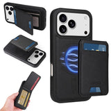 Carcasa BETOPNICE color negro para iPhone 17 Pro con tarjetero magnético vertical
