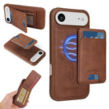 Carcasa BETOPNICE color café para iPhone Air con tarjetero magnético vertical