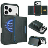 Carcasa BETOPNICE color verde oscuro para iPhone 17 Pro con tarjetero magnético