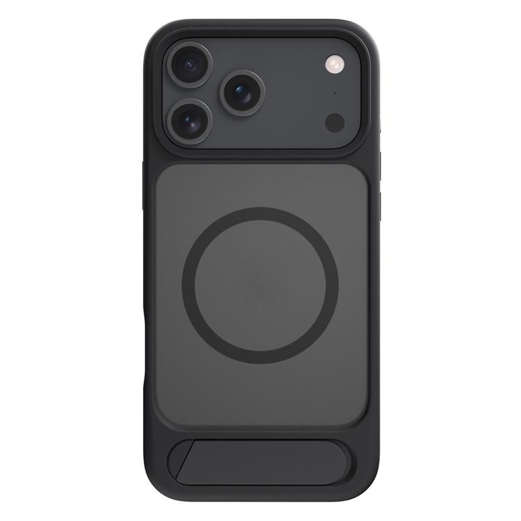 Carcasa Kalebol MagSafe con soporte para iPhone 17 Pro Max color negro vista trasera